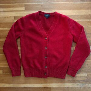A.P.C. Classic Red Wool Cardigan Sweater (Women’s) XS